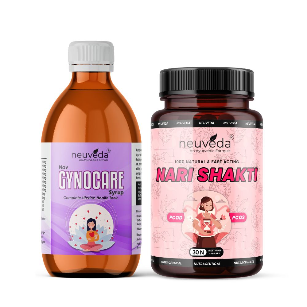 Narishakti Capsules & Gynocare Syrup | Ayurvedic PCOS/PCOD Treatment for Women - Neuveda®